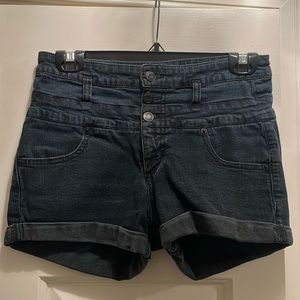 Mossimo Denim Black High Rise Short Short Size 8